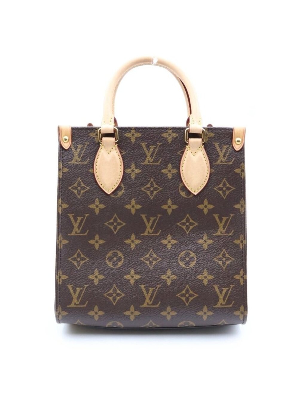 Louis Vuitton Monogram Sac Plat BB 2-Way Shoulder Bag Brown Leather
